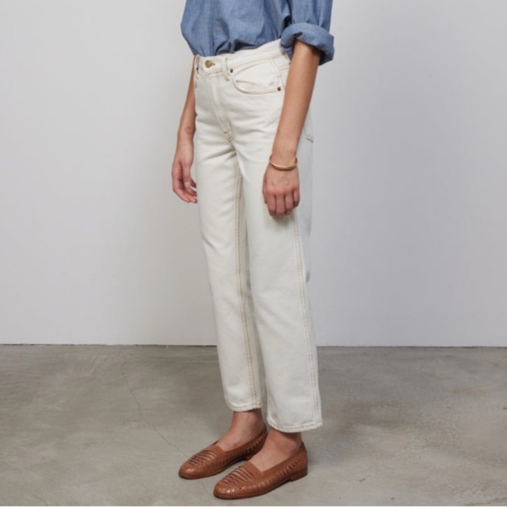B SIDES tile white Louis Jeans